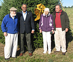 Eric and Gloria Sundback with the Christmas tree selected to be placed in the Obama White House in 2009.  The farm won the privilege as Grand Champion at the National Christmas Tree Association annual competition.  